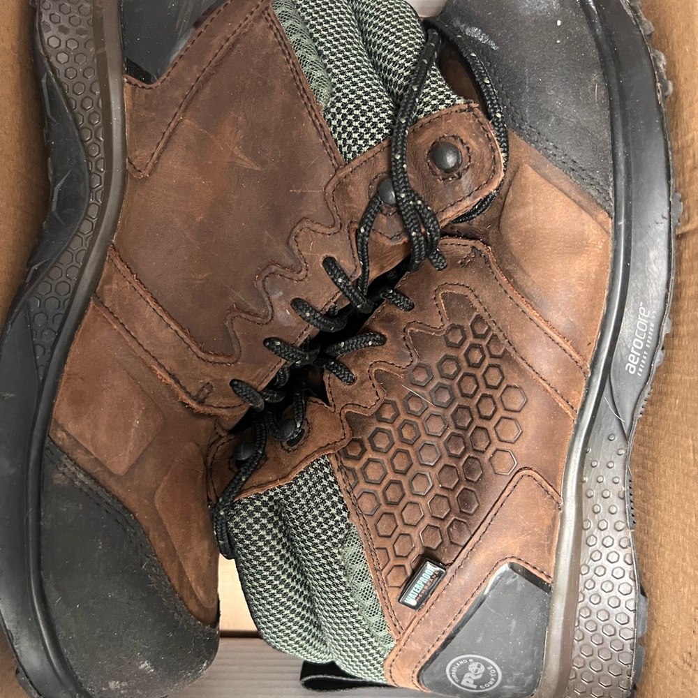 Timberland Men's Brown and Green Hiking Boots